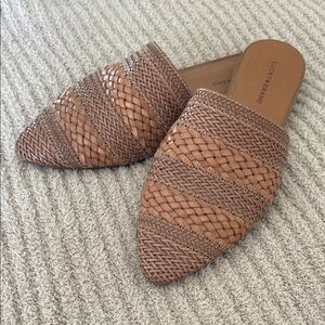 Lucky Brand Women's Brown Woven Mules